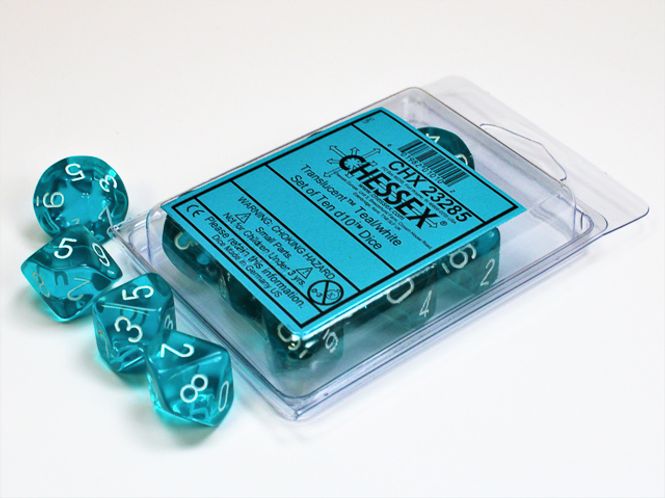 Hovedbilde Translucent Pink/white Ten d10 Set