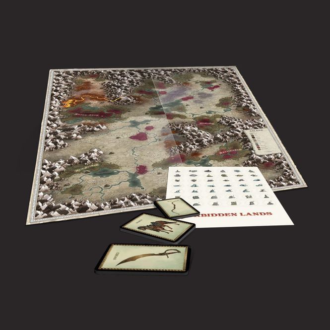 Hovedbilde Forbidden Lands The Bitter Reach Maps and Card ...